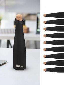 The Better Home - Insulated Black Cork Bottle 750Ml (Pack Of 10)