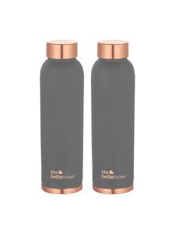The Better Home - Copper Bottle 950 Ml- Grey (Pack Of 2)
