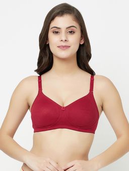 Groversons Paris Beauty - Women Non-padded Non-wired Double Layered Bra-maroon