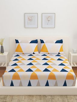 At Home by Nilkamal - Aurora Lisa King Bedsheet with 2 Pillow Covers Multicolor