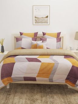 At Home by Nilkamal - Ammara Desire Bed in A Bag Set of 6 Grey & Brown (Queen)