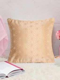 At Home by Nilkamal - Ariana Veera Jacq Abstract Polyester 16 x 16 inch Cushion Cover Beige