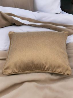 At Home by Nilkamal - Ariana Visto Solid Polyester 16 x 16 inch Cushion Cover Beige