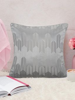 At Home by Nilkamal - Ariana Veera Jacq Abstract Polyester 16 x 16 inch Cushion Cover Grey