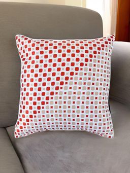 At Home by Nilkamal - Ariel Organic Essence Polyester Filled Cushion|16 x 16 inches|Rust