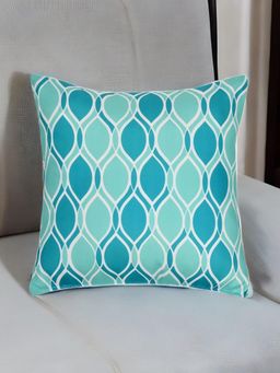 At Home by Nilkamal - Ariel Flora Fresh Satin Filled Cushion|16 x 16 inches|Seagreen