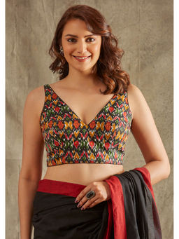 SALWAR STUDIO - Multi Ikat Cotton Stitched Blouse