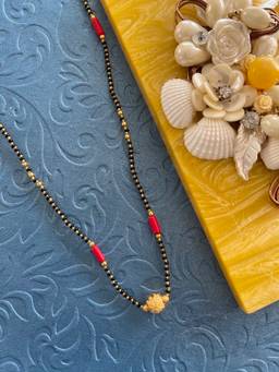 Digital Dress Room - Long Maharashtrian Gold Mangalsutra with Ball Pendant