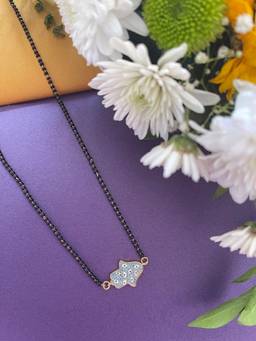 Digital Dress Room - Short American Diamond Mangalsutra with Hamsa Pendant
