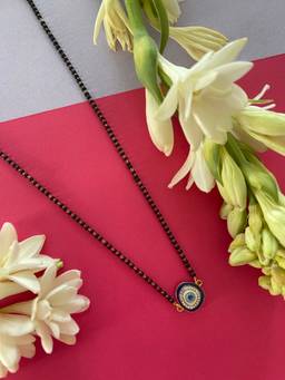 Digital Dress Room - Short Gold Plated Mangalsutra with Evil Eye Pendant