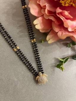 Digital Dress Room - Long American Diamond Mangalsutra with Turtle Pendant