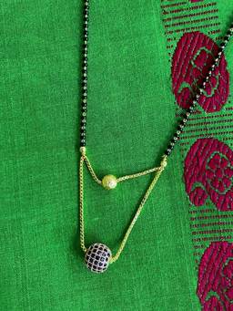 Digital Dress Room - Short Gold Mangalsutra with Rose Gold Ball Pendant