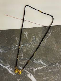 Digital Dress Room - Long Gold Plated Mangalsutra with Crystal Beads & Vati Pendant
