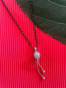 Digital Dress Room - Short Gold Mangalsutra with Ball Pendant & Black Beads Chain