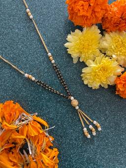 Digital Dress Room - Short Gold Mangalsutra with Ball Shape Pendant