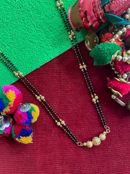 Digital Dress Room - Long Gold Mangalsutra with Tanmaniya Pendant