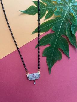 Digital Dress Room - Simple Short American Diamond Mangalsutra