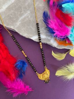Digital Dress Room - Short Modern Maharashtrian Mangalsutra with Gold Pendant