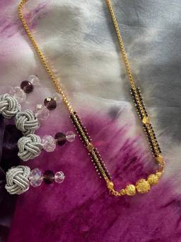 Digital Dress Room - Short Trendy Marathi Mangalsutra with Ball Pendant