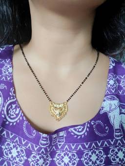 Digital Dress Room - Modern Short Mangalsutra with Maharashtrian Pendant