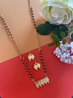 Digital Dress Room - Gold Plated Long Mangalsutra Designs Set