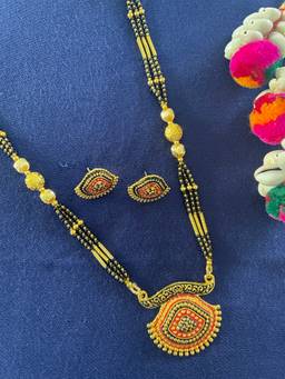 Digital Dress Room - Gold Plated Long Mangalsutra Designs Set