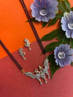 Digital Dress Room - Modern American Diamond Mangalsutra Set