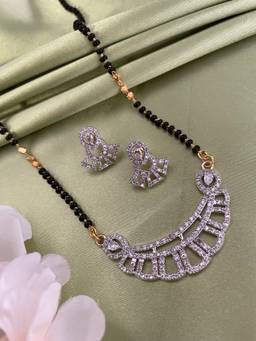 Digital Dress Room - Gold Plated Ad Long Mangalsutra Set