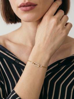 Palmonas - Refined Golden Paperclip Link Chain Bracelet - Waterproof And Anti-Tarnish