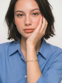 Palmonas - Refined Golden Crystal Oval Bangle Bracelet - Waterproof And Anti-Tarnish