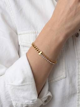 Palmonas - Sleek Layered Chain Link Bracelet - Waterproof And Anti-Tarnish