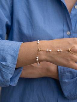 Palmonas - Vibrant Fine Drop Hand Harness Bracelet - Waterproof And Anti-Tarnish