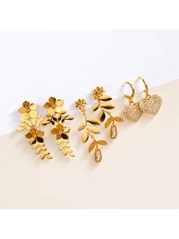 Salty - Golden Garden Earrings (Pack Of 3)