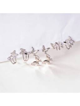 Salty - Butterfly Bloom Crystal Earrings (Pack Of 3)