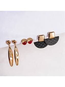 Salty - Bold Geometry Statement Earrings (Pack Of 3)