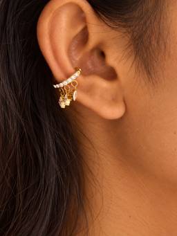 Inaya Accessories - 18Kt Gold Plated Women's Triple Marquise Ear Cuff, Barbara (Single Side)
