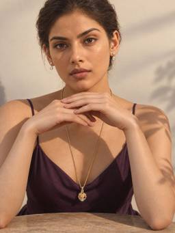 Inaya Accessories - 18K Gold Plated Women's Embellished Stone Necklace, Pavi