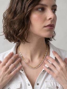 Palmonas - Classic Golden Flat Chain Necklace - Waterproof And Anti-Tarnish
