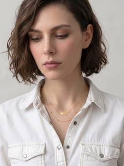 Palmonas - Polished Layered Chain Necklace - Waterproof And Anti-Tarnish