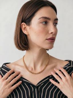 Palmonas - Signature Golden Curb Chain Necklace - Waterproof And Anti-Tarnish