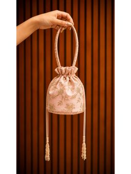 Japnah Gambhir - Peach Zari Potli Bag