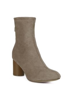 London Rag - Micro Suede Warmer Ankle Boots In Taupe
