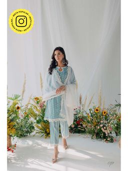 Old Marigold - Seher Blue Mulmul Kurta