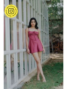 Old Marigold - Daphne Wine Corset Mini Dress