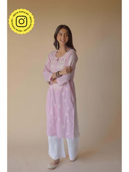 Old Marigold - Fida Cotton Purple Hand Embroidered Chikankari Kurta