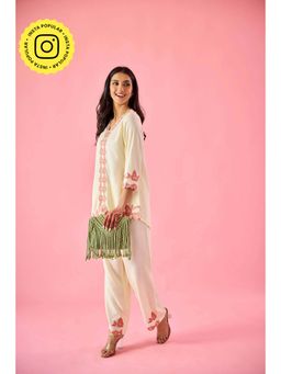 Old Marigold - Lush Cream Cotton Embroidered Co-Ord (Set of 2)