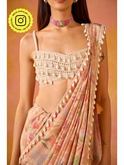 Old Marigold - Nihaar Cowrie Shell Embroidered Stitched Blouse