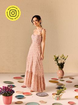 Old Marigold - Solene Muslin Floral Ruffle Multi-Color Maxi Dress