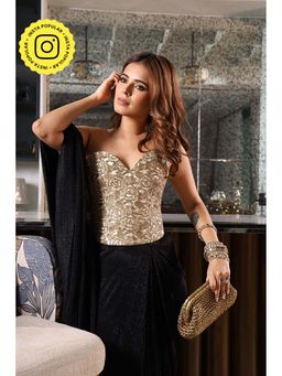 Old Marigold - Maryam Gold Embroidered Fitted Corset