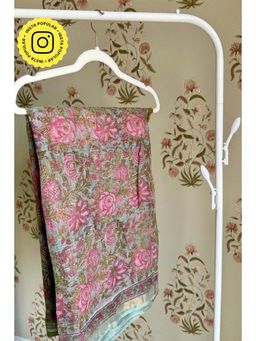 Old Marigold - Niamh Multi-Color Floral Printed Kota Saree with Unstitched Blouse
